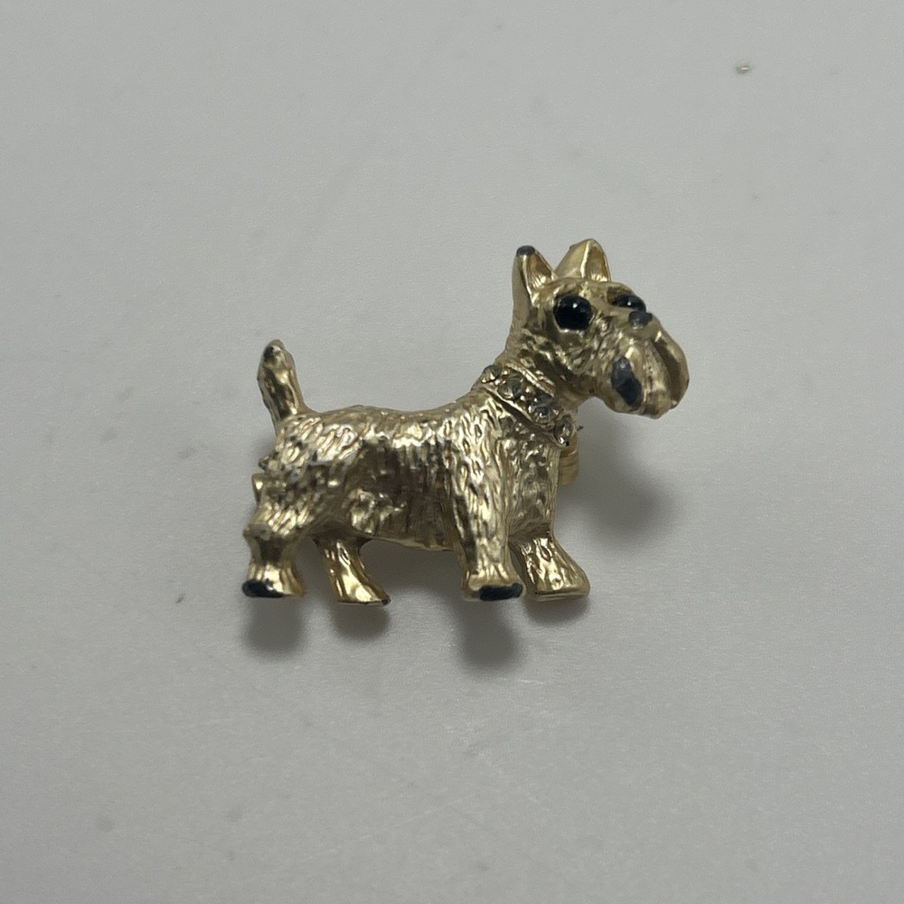 Vintage Scottish Terrier Dog Pin Metal Yellow/Gold